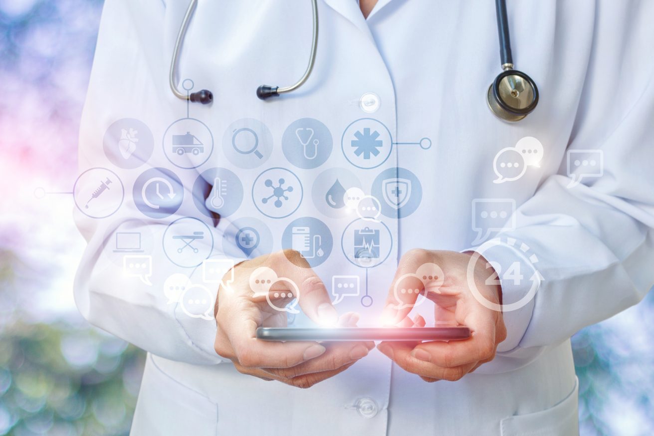 Doctor's tablet is gaining prescription in the correspondence. Doctor's tablet is gaining prescription in the correspondence on blurred background.